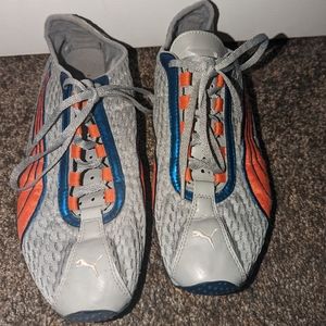 Puma size 11.5 gray blue orange